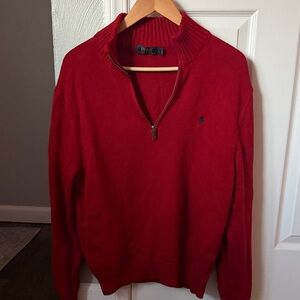 Polo by Ralph Lauren Men's Zip-Up Sweater in Red